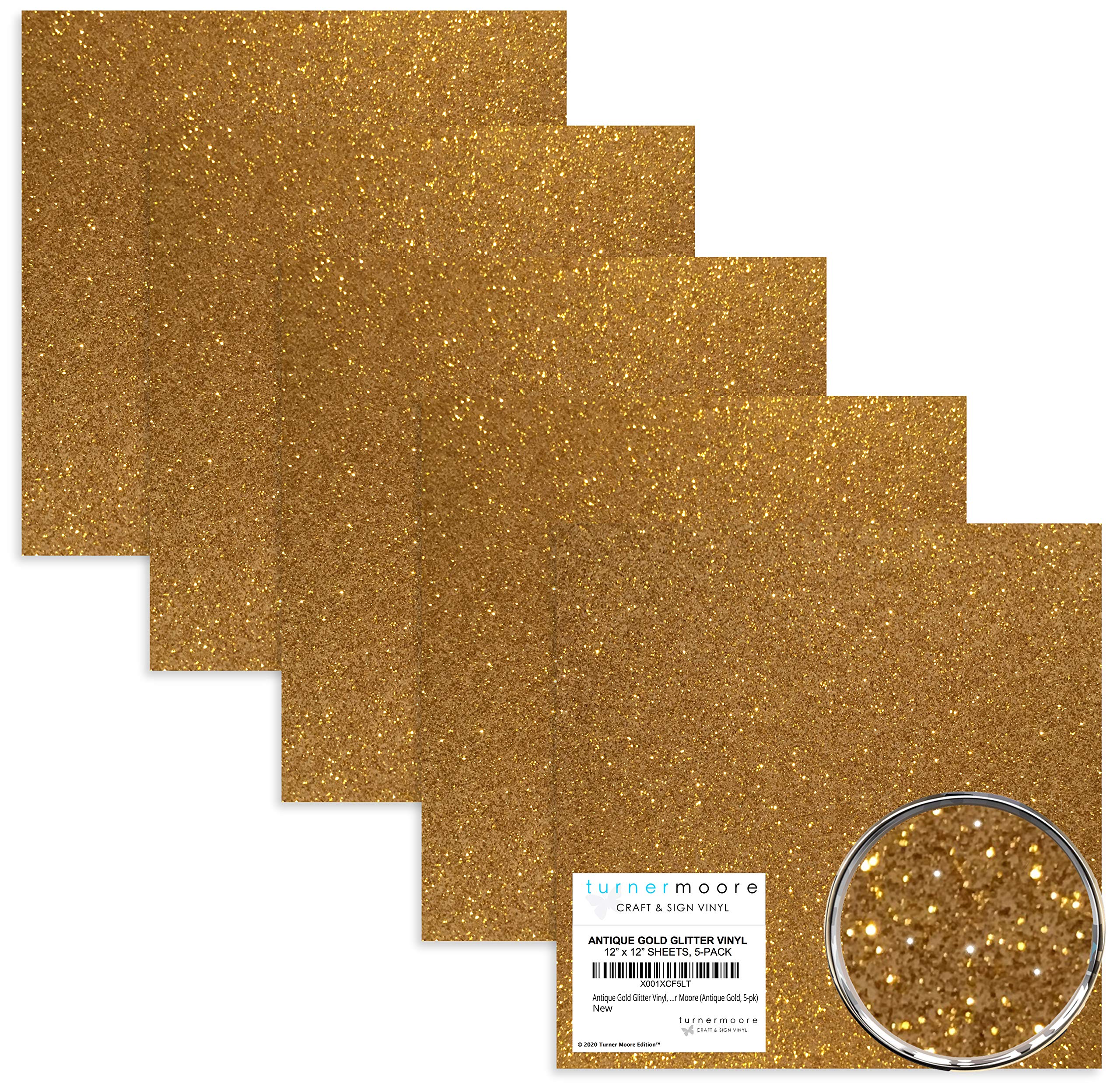 Gold Glitter PLUS 箱無しアウトレット品 3本セット Amazon.com: Antique Gold Glitter Vinyl Adhesive 12x12, 5-Pack